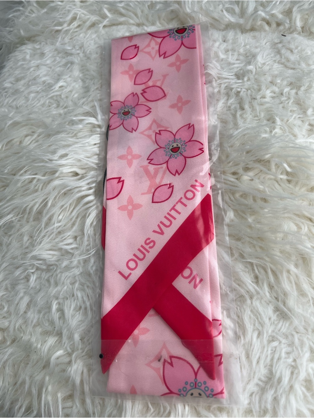 LOUIS VUITTON × Takashi Murakami Cherry blossom Scarf/Twilly LIMITED EDITION
